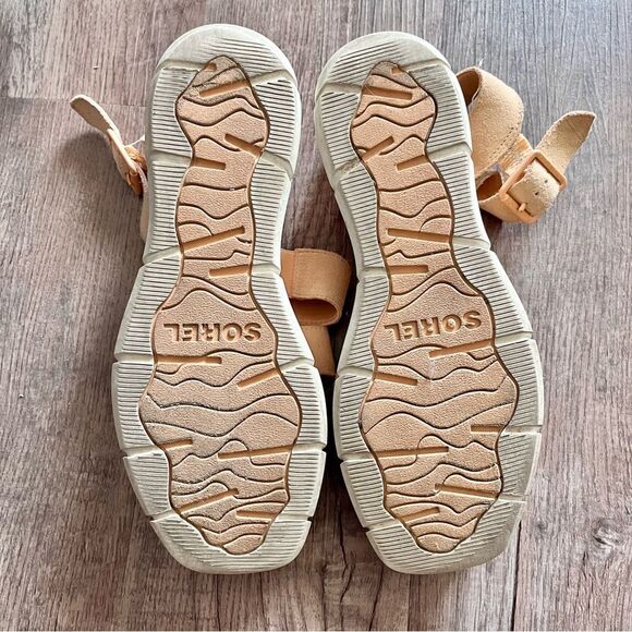 Sorel Tan Platform Sandals Chunky Design size 9 - Picture 6 of 9